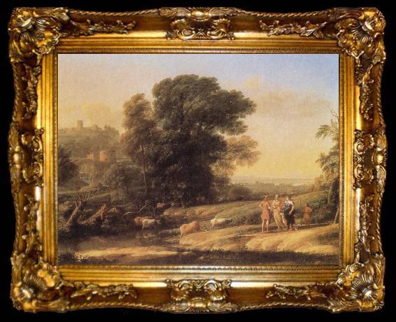 framed  Claude Lorrain Landscape with Cephalus and Procris reunited by Diana, ta009-2