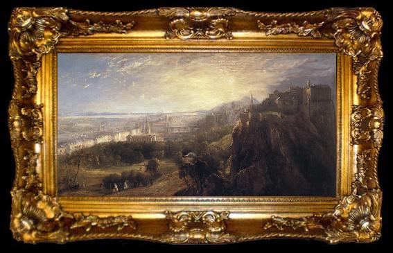 framed  David Octavius Hill A View of Edinburgh from North of the Castle, ta009-2
