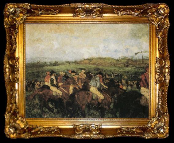 framed  Edgar Degas The Gentlemen-s Race, ta009-2