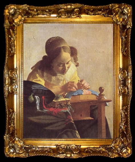 framed  Jan Vermeer The Lacemaker, ta009-2