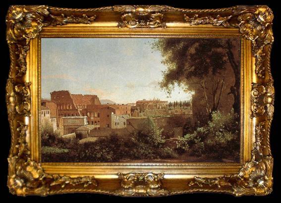 framed  Jean Baptiste Camille  Corot View of the Colosseum from the Farnese Gardens, ta009-2