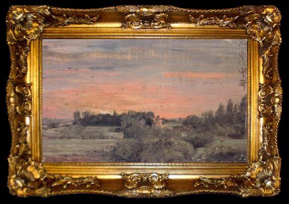 framed  John Constable View towards the rectory, ta009-2