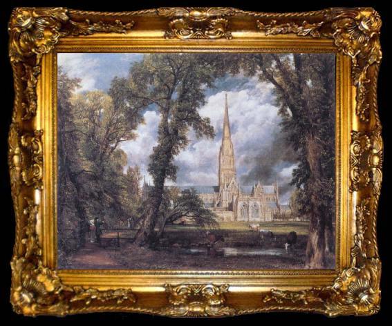 framed  John Constable Salisbury Cathedral from the Bishop