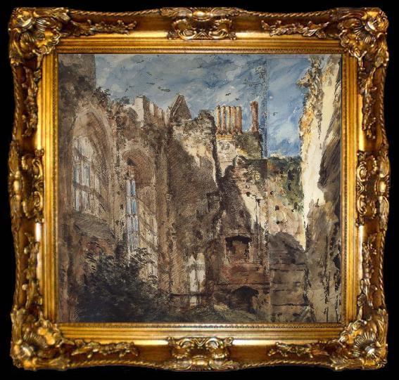 framed  John Constable Cowdray House:The Ruins 14 Septembr 1834, ta009-2