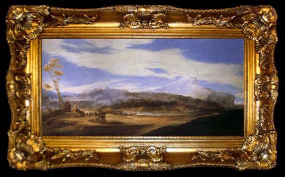 framed  Jusepe de Ribera Ladnscape with Shepherds, ta009-2