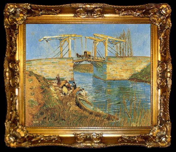 framed  Vincent Van Gogh The Langlois Bridge at Arles, Ta009-2