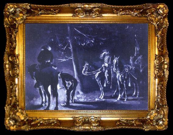 framed  William Henry Shelton General Duke Searching for Tracks, ta009-2