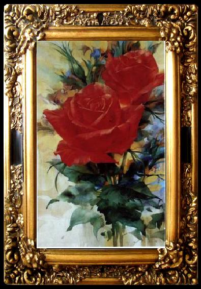 framed  unknow artist Still life floral, all kinds of reality flowers oil painting  85, Ta011