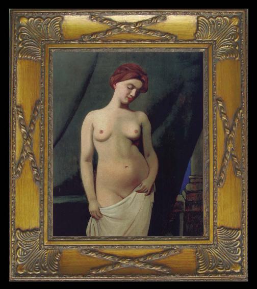 framed  Felix Vallotton Female nude,Green Curtain, Ta067