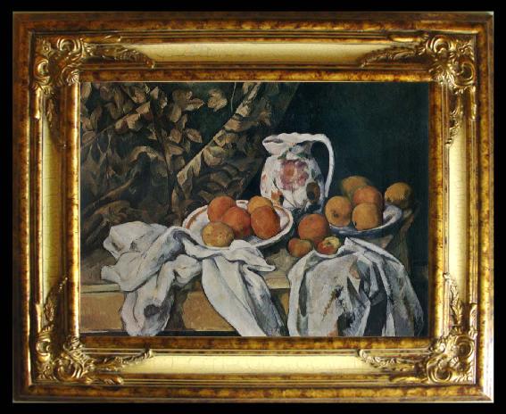 framed  Paul Cezanne Still life with curtain, Ta123-2