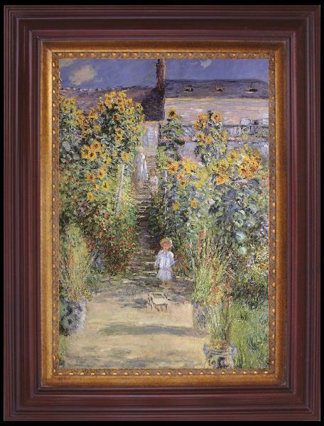 framed  Claude Monet The Artist-s Garden at Veheuil, Ta194
