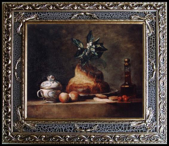 framed  Jean Baptiste Simeon Chardin Style life with Brioche, ta207