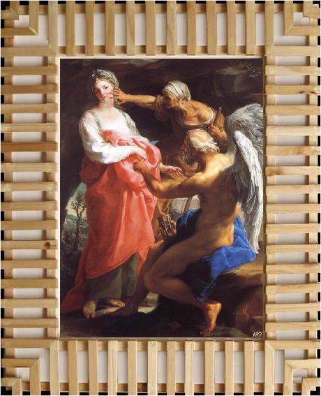 framed  Pompeo Batoni Time Orders Old Age to Destroy Beauty, TA212
