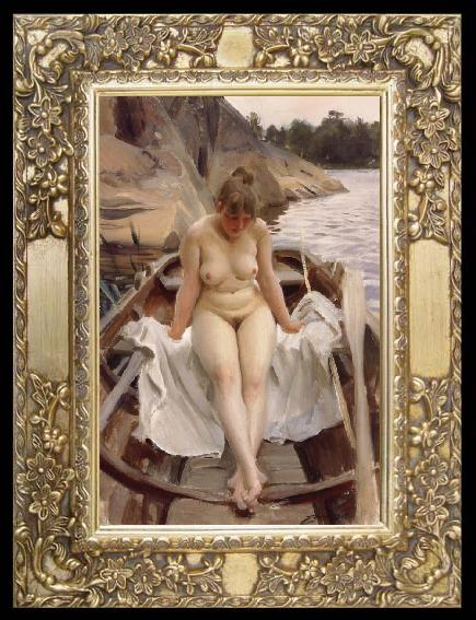 framed  Anders Zorn In Werner-s Rowing Boat, TA217
