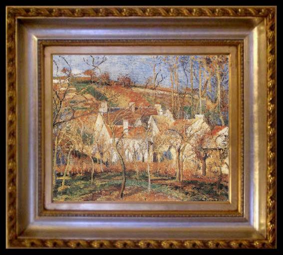 framed  Camille Pissarro Red Roofs, ta219
