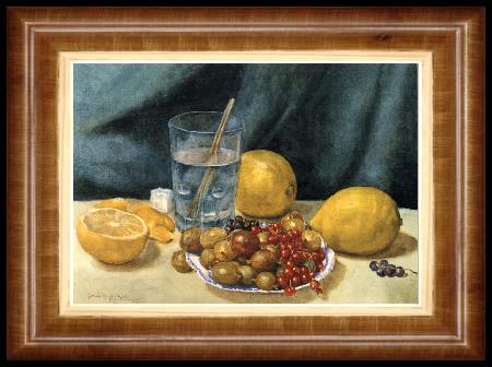 framed  Hirst, Claude Raguet Still Life with Lemons,Red Currants,and Gooseberries, Ta3144-1