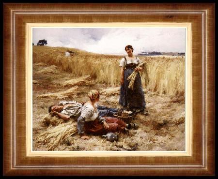 framed  Leon Lhermitte Harvesters at Mount Saint-Pere, Ta3144-1