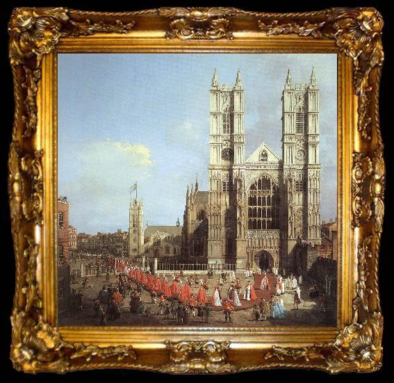 framed  Canaletto London: Westminster Abbey, with a Procession of Knights of the Bath  f, ta009-2