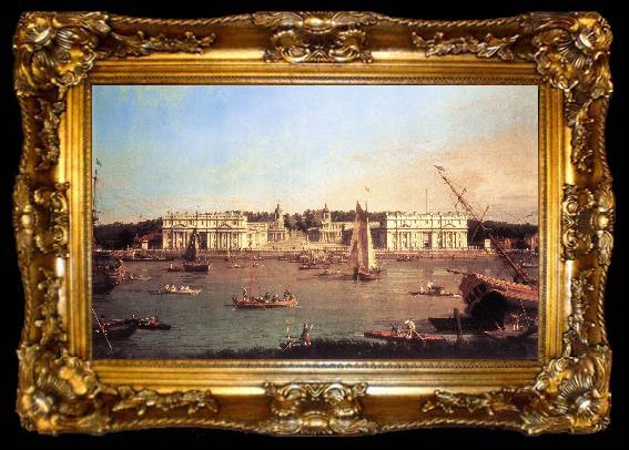 framed  Canaletto London: Greenwich Hospital from the North Bank of the Thames d, ta009-2