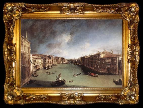 framed  Canaletto Grand Canal, Looking Northeast from Palazo Balbi toward the Rialto Bridge, ta009-2