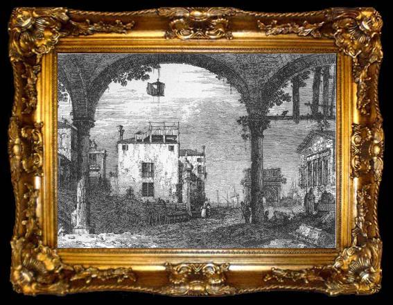 framed  Canaletto Capriccio with a Portico vgd, ta009-2