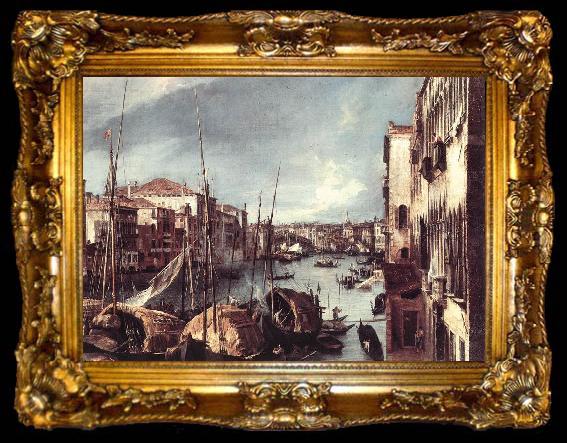 framed  Canaletto The Grand Canal with the Rialto Bridge in the Background (detail), ta009-2