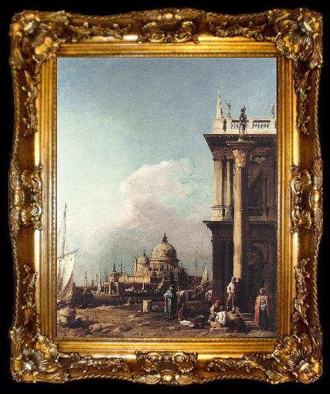 framed  Canaletto Venice: The Piazzetta Looking South-west towards S. Maria della Salute sdfg, ta009-2