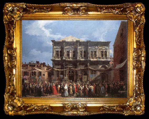 framed  Canaletto The Feast Day of St Roch fd, ta009-2