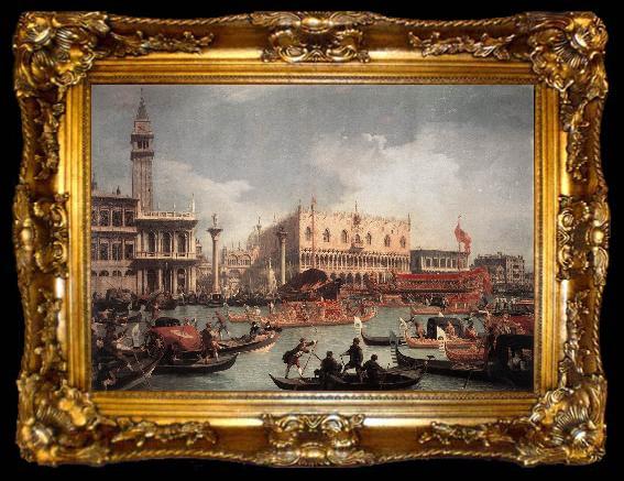 framed  Canaletto The Bucintore Returning to the Molo on Ascension Day, ta009-2