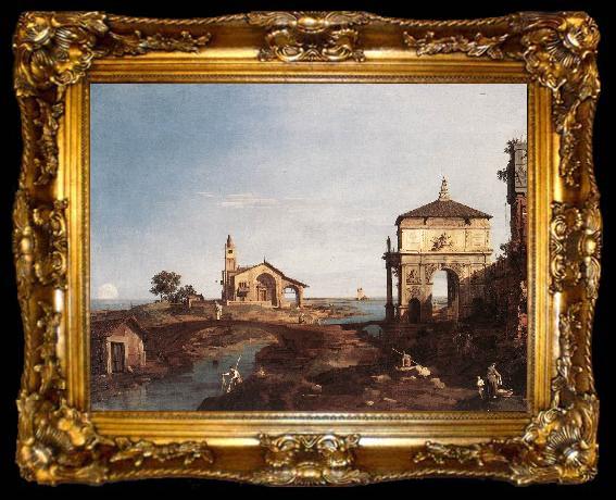 framed  Canaletto Capriccio with Venetian Motifs df, ta009-2