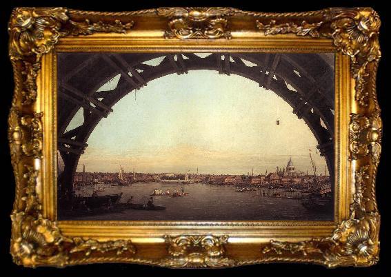 framed  Canaletto London: Seen Through an Arch of Westminster Bridge df, ta009-2