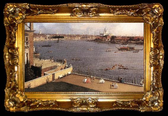 framed  Canaletto London: The Thames and the City of London from Richmond House (detail) d, ta009-2
