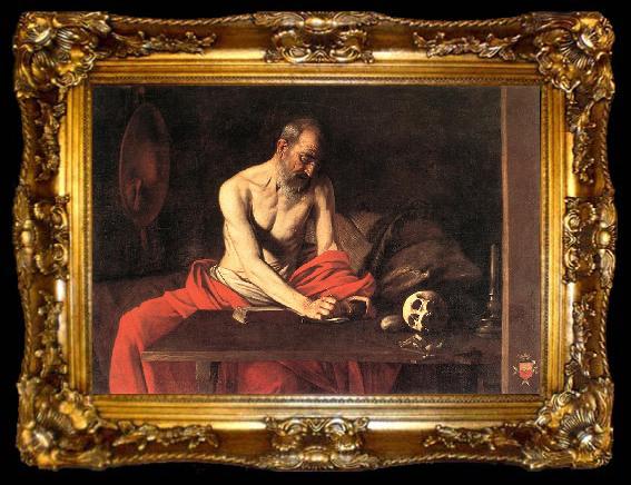 framed  Caravaggio St Jerome dsf, ta009-2