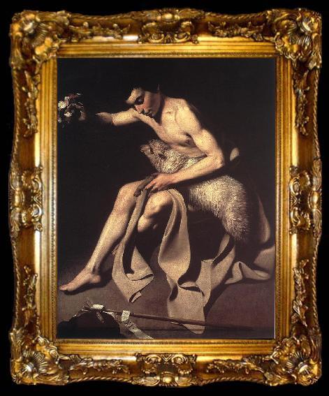 framed  Caravaggio St. John the Baptist, ta009-2