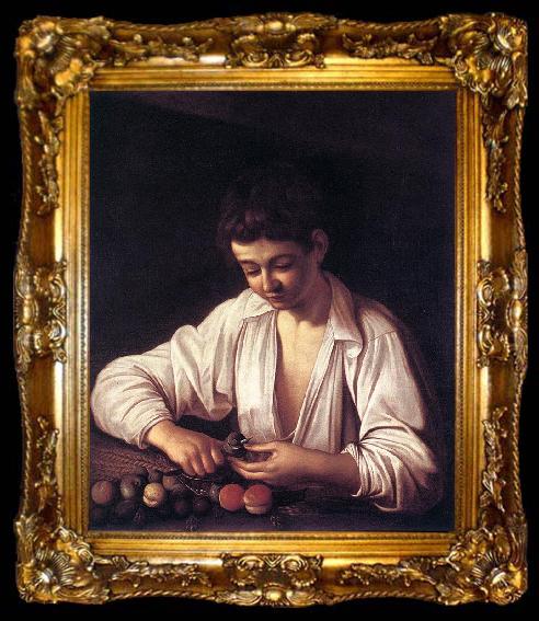 framed  Caravaggio Boy Peeling a Fruit df, ta009-2