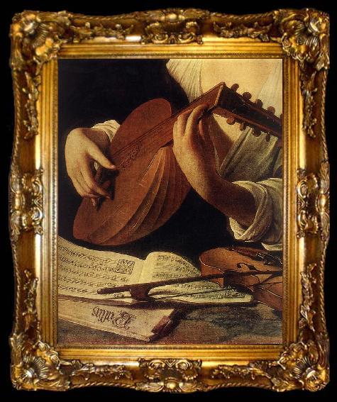 framed  Caravaggio Lute Player (detail) gg, ta009-2