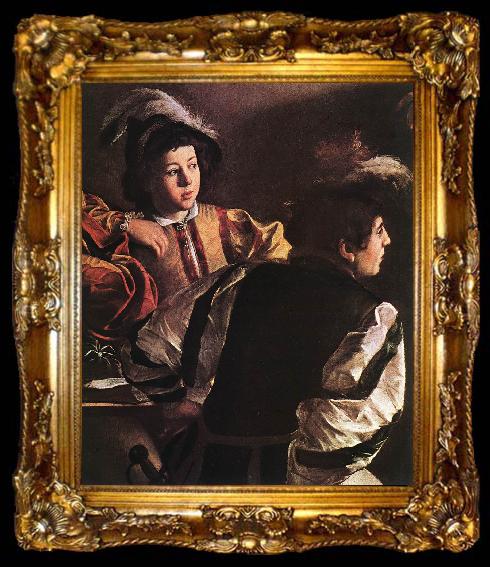 framed  Caravaggio The Calling of Saint Matthew (detail) urt, ta009-2
