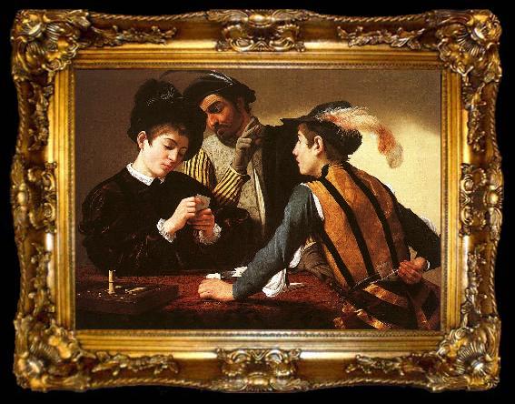 framed  Caravaggio The Cardsharps, ta009-2