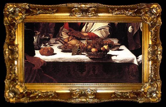 framed  Caravaggio Supper at Emmaus (detail) fdg, ta009-2