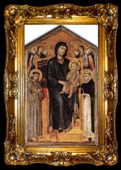 framed  Cimabue Madonna Enthroned with the Child, St Francis St. Domenico and two Angels dfg, ta009-2