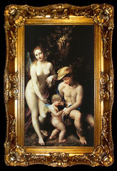 framed  Correggio The Education of Cupid, ta009-2