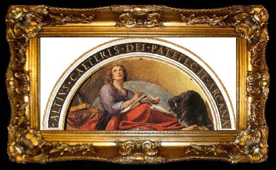 framed  Correggio Lunette with St.John the Evangelist, ta009-2