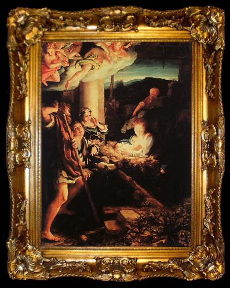 framed  Correggio Adoration of the Shepherds, ta009-2