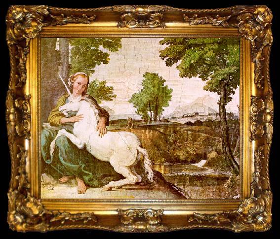 framed  Domenichino The Maiden and the Unicorn, ta009-2