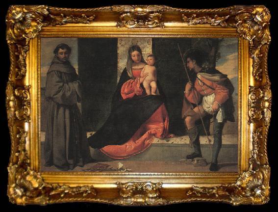 framed  Giorgione The Virgin and Child with St.Anthony of Padua and Saint Roch, ta009-2