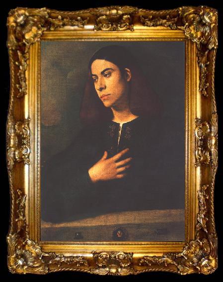 framed  Giorgione Portrait of a Youth (Antonio Broccardo) dsdg, ta009-2