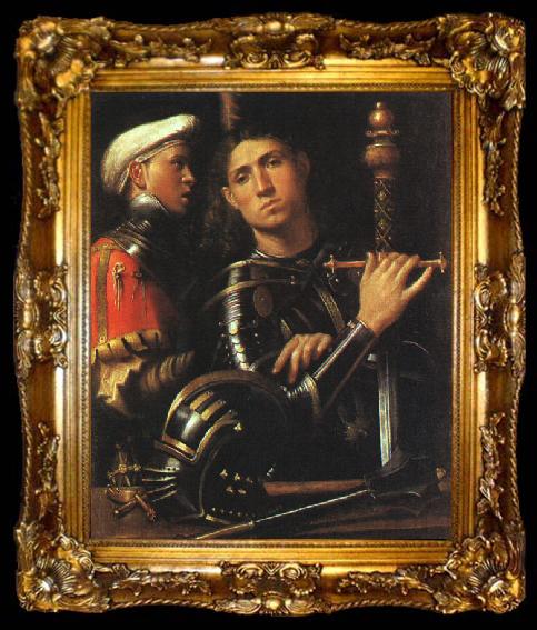 framed  Giorgione Warrior with Shield Bearer, ta009-2