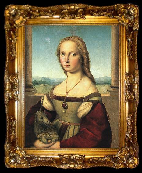 framed  Raphael The Woman with the Unicorn, ta009-2