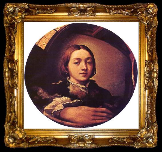 framed  PARMIGIANINO Self-portrait in a Convex Mirror a, ta009-2