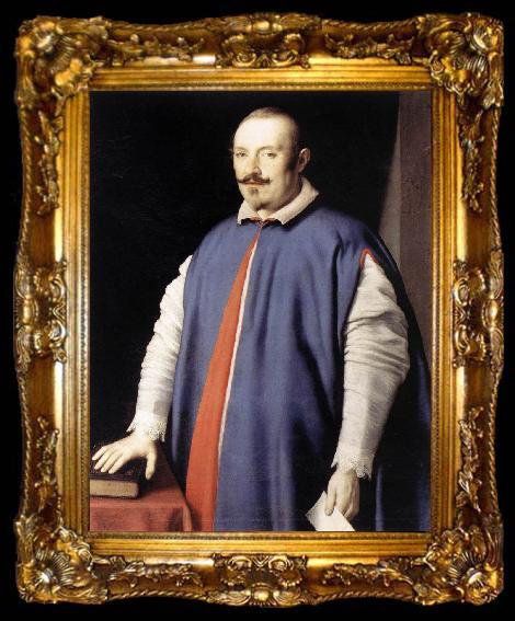 framed  SASSOFERRATO Portrait of Monsignor Ottaviano Prati  ar, ta009-2